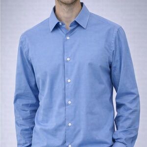 Duchamp London Blue Long Sleeve Button Down Large
